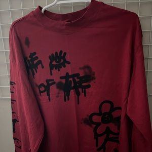 H&M red graphic long sleeve